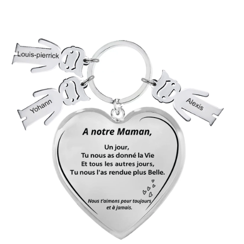 Le Porte-Clef Coeur "Maman"