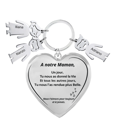 Le Porte-Clef Coeur "Maman"
