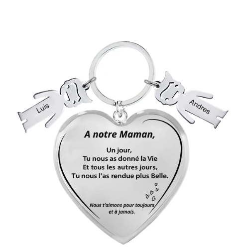Le Porte-Clef Coeur "Maman"