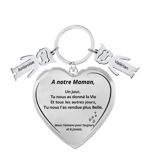 Le Porte-Clef Coeur "Maman"