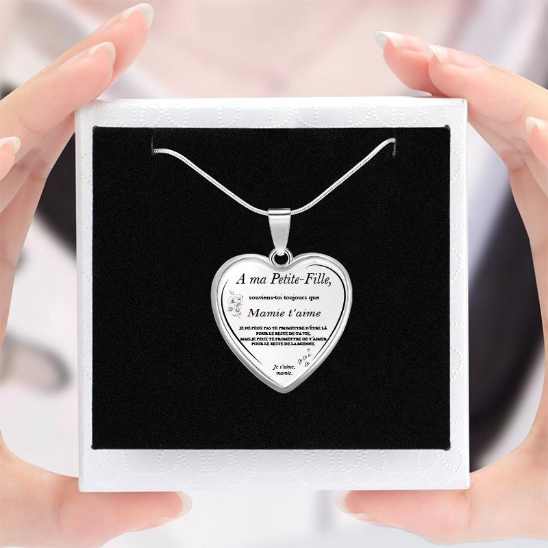 Le Collier Coeur "A ma Petite-Fille" - Personnalisation