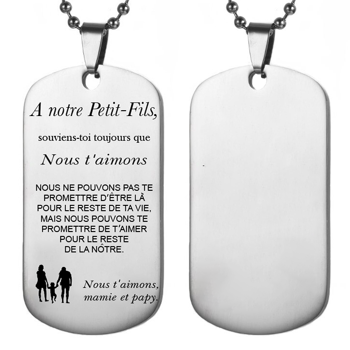 Le Collier A mon Petit-Fils - Personnalisation DOS (Prénom)