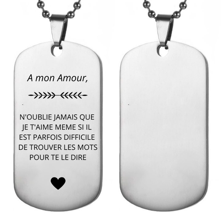 Collier Gourmette Homme "A mon Amour"