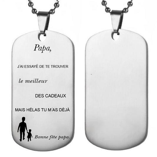 Collier Papa "A mon Papa" - Collier Fête des Pères