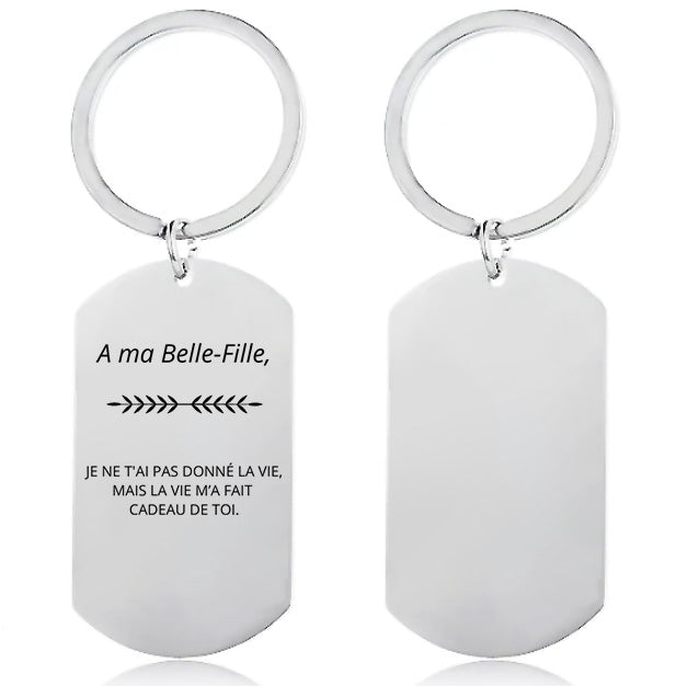 Porte Clé A Ma Belle Fille Personnalisé A ma Belle-Fille - Les Bijoux de Marilou