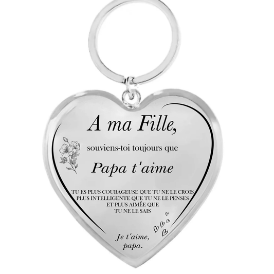 Porte-Clef Coeur "A ma Fille" Personnalisé