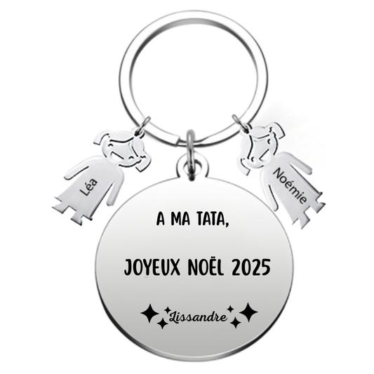 Porte-clé personnalisé Joyeux Noël Tata