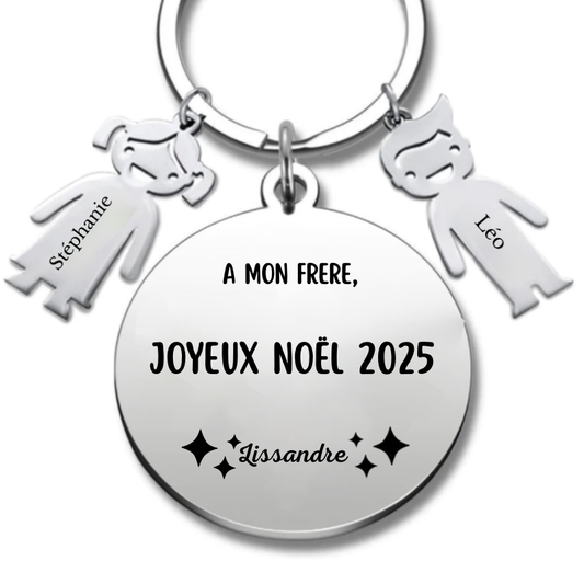 Porte-clé personnalisé Joyeux Noël Frère