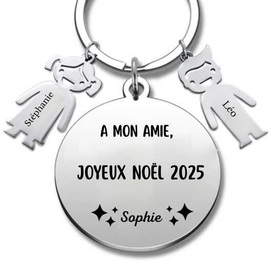 Porte-clé personnalisé Joyeux Noël Amie