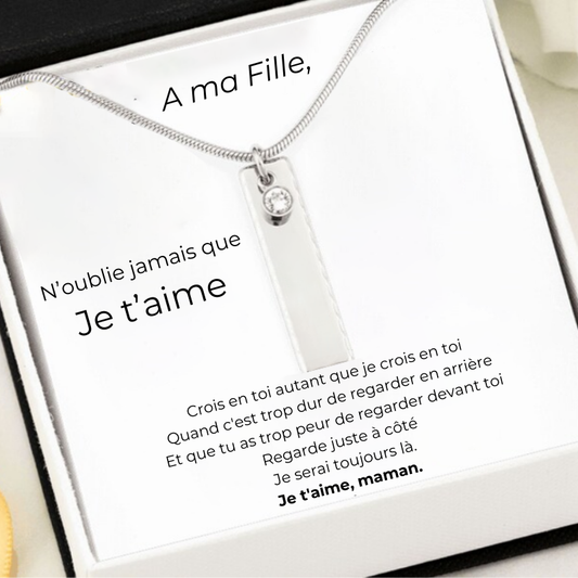 Le Collier Prénom "A ma Fille" + la Carte "A ma Fille"