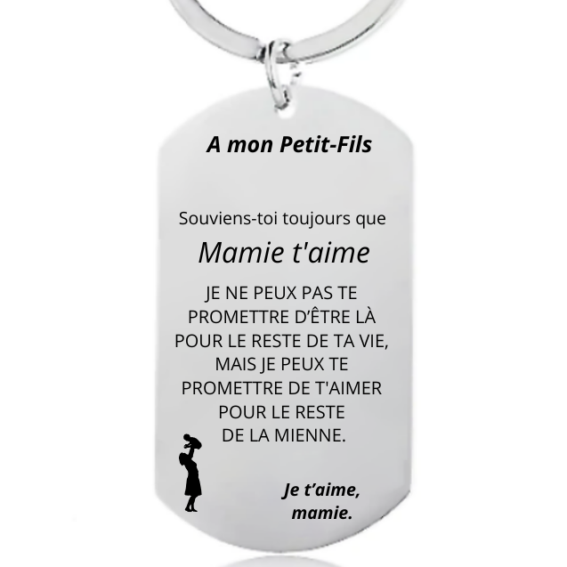 Le Porte-Clefs "A mon Petit-Fils" - Personnalisation FACE