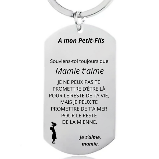 Le Porte-Clefs "A mon Petit-Fils" - Personnalisation FACE