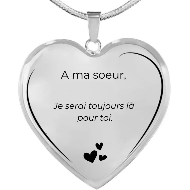 Collier Cœur Sœur A personnaliser