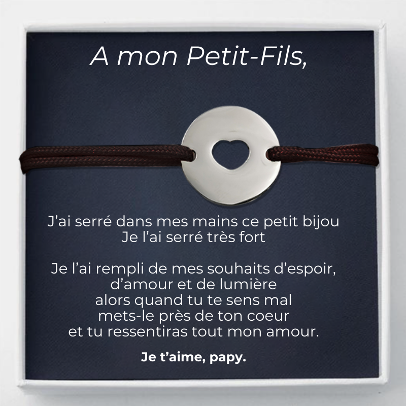 La Gourmette "A mon petit-fils" + la carte "A mon petit-fils"