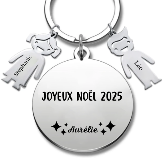 Porte-clé personnalisé Joyeux Noël Famille