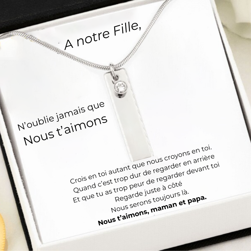 Le Collier Prénom "A ma Fille" + la Carte "A ma Fille"