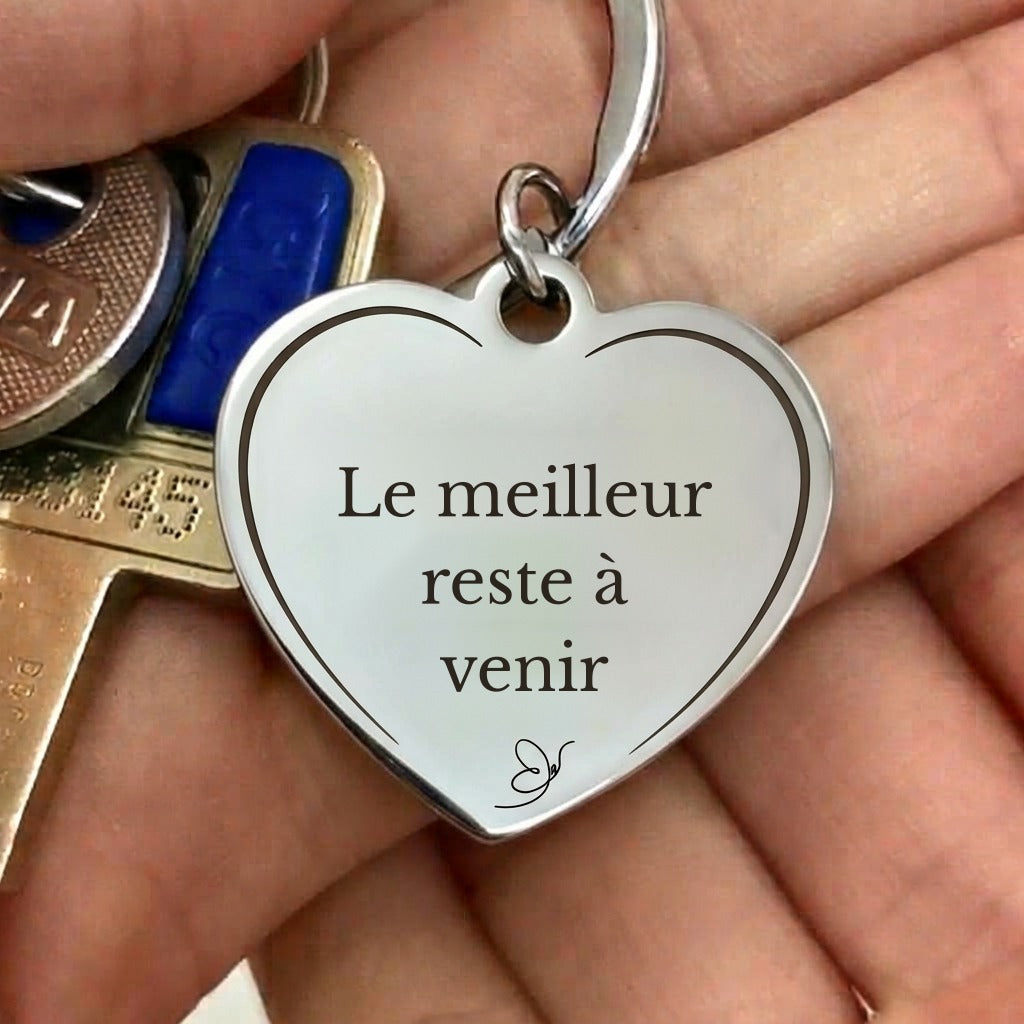 Porte-clé cœur Le meilleur reste à venir avec des clés - Les Bijoux de Marilou