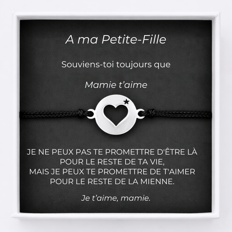 Bracelet A ma Petite-Fille Ajustable Ta Petite Etoile + Carte Petite Fille personnalisée