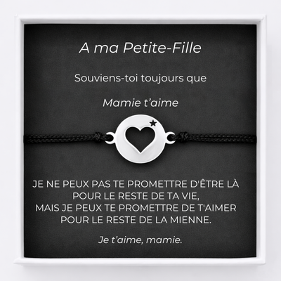 Bracelet A ma Petite-Fille Ajustable Ta Petite Etoile + Carte Petite Fille personnalisée