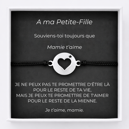Bracelet A ma Petite-Fille Ajustable Ta Petite Etoile + Carte Petite Fille personnalisée