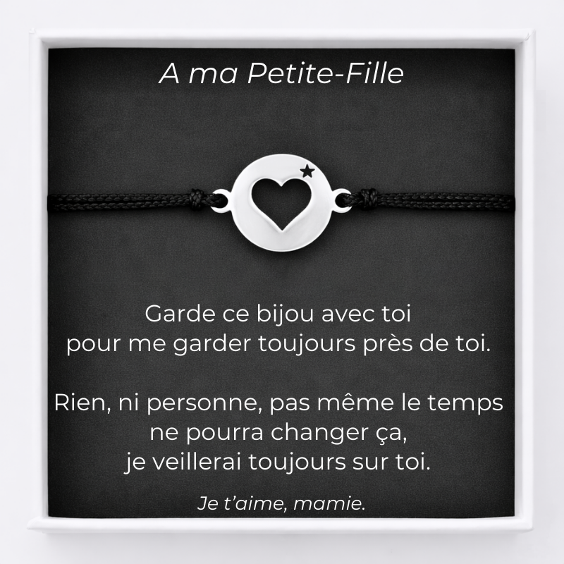 Bracelet A ma Petite-Fille Ajustable Ta Petite Etoile + Carte Petite Fille personnalisée  Mamie