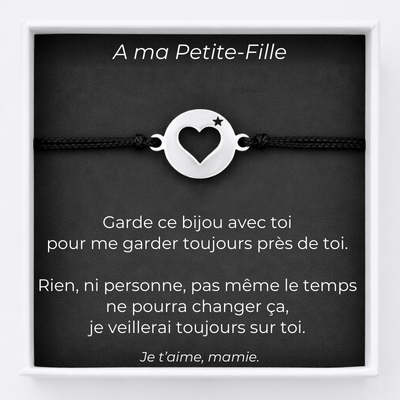 Bracelet A ma Petite-Fille Ajustable Ta Petite Etoile + Carte Petite Fille personnalisée  