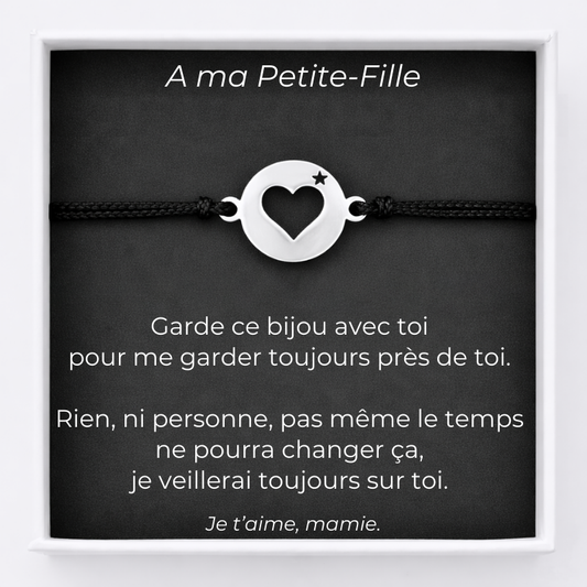 Bracelet A ma Petite-Fille Ajustable Ta Petite Etoile + Carte Petite Fille personnalisée  Mamie