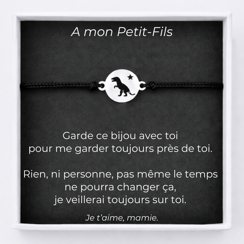 Bracelet Pour Mon Petit Fils + Carte Personnalisée Mamie - Les Bijoux de Marilou
