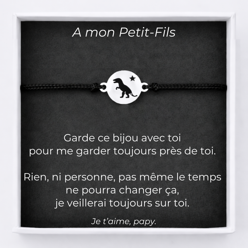 Bracelet Pour Mon Petit Fils + Carte Personnalisée Papy - Les Bijoux de Marilou