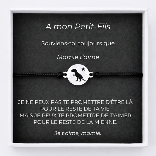 Bracelet A mon Petit-Fils Ajustable Ta Petite Etoile + Carte Petit Fils personnalisée Mamie