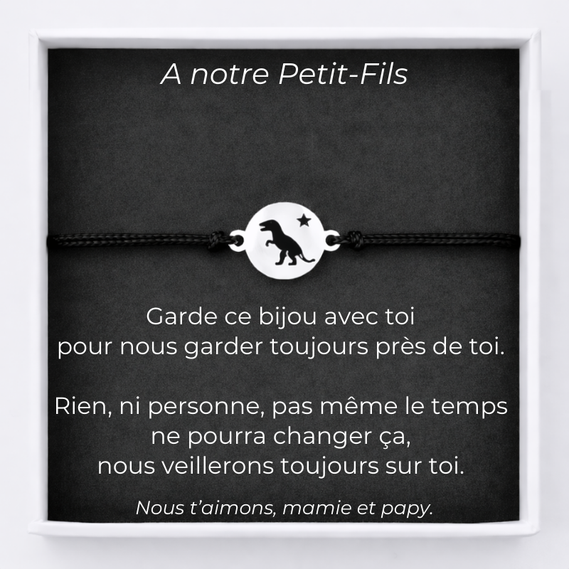 Bracelet Pour Mon Petit Fils + Carte Personnalisée Mamie et Papy - Les Bijoux de Marilou
