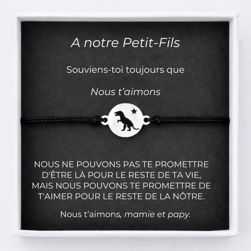 Bracelet A notre Petit-Fils Ajustable Ta Petite Etoile + Carte Petit Fils personnalisée 