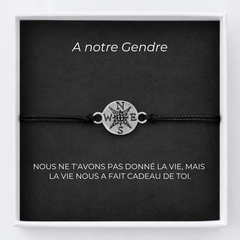 Bracelet Gendre A notre Gendre Ajustable + Carte Gendre Personnalisée