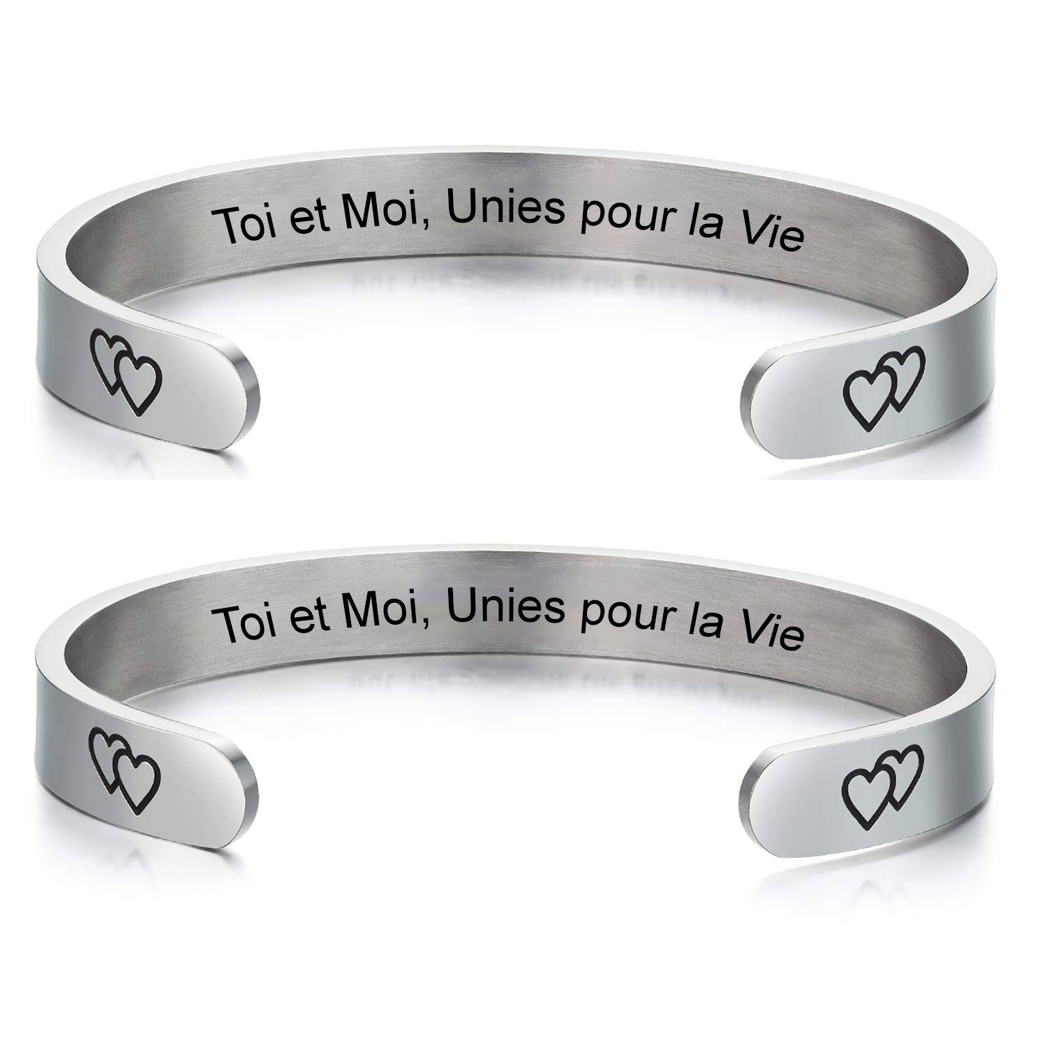 Bracelet Marraine FilleulBracelet Marraine Filleule Personnalisé Ajustable - Lot de 2e Gravé pour 2