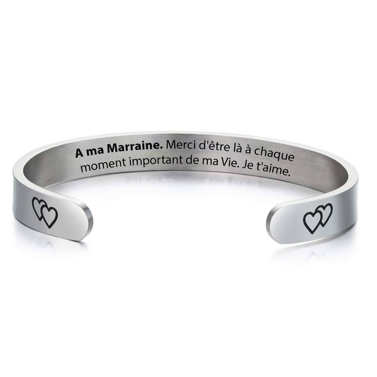 Bracelet Marraine Gravé et Ajustable