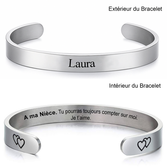 Bracelet Nièce Ajustable et Gravé à Personnaliser