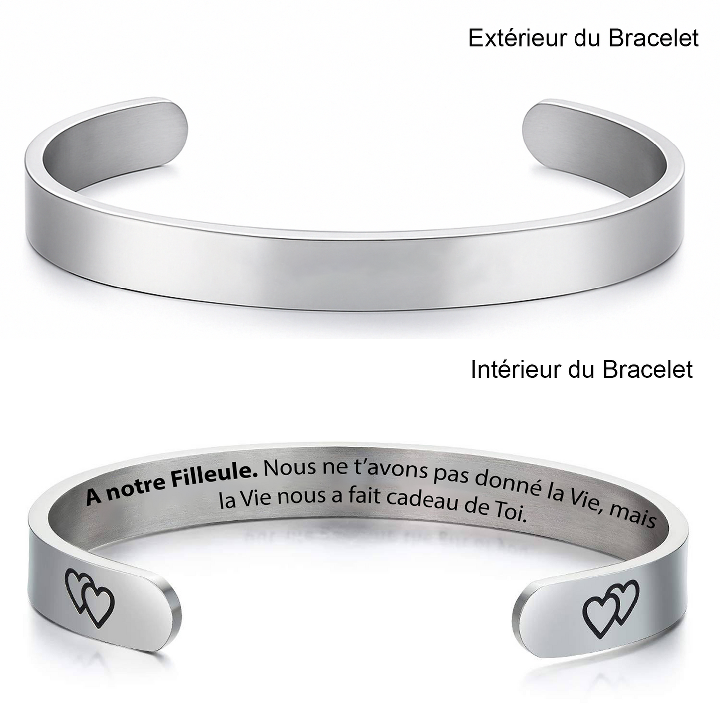 Bracelet pour Filleule Ajustable et Gravé