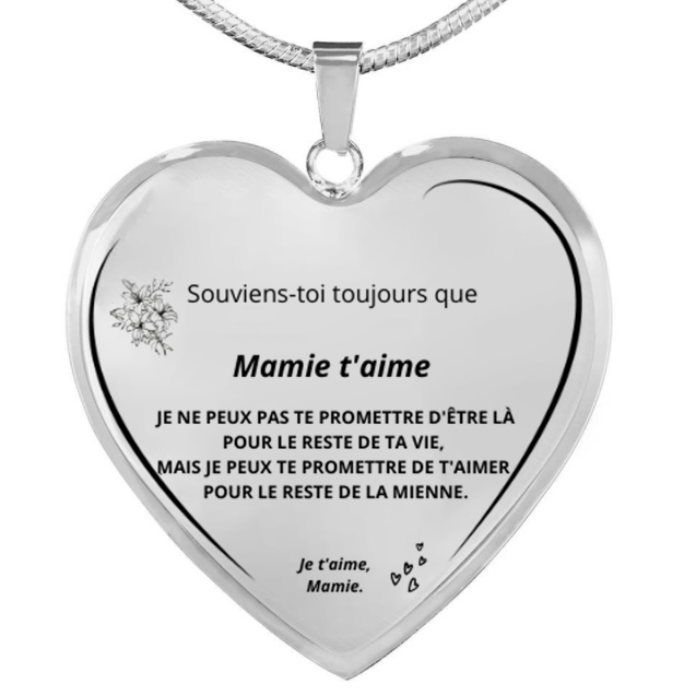 Le Collier Coeur "XXX" - Personnalisation FACE - Texte Petite-Fille