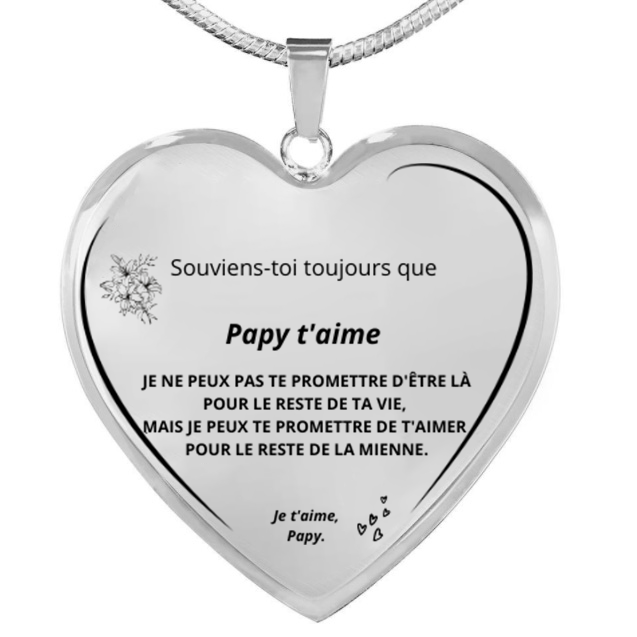 Le Collier Coeur "XXX" - Personnalisation FACE - Texte Petite-Fille