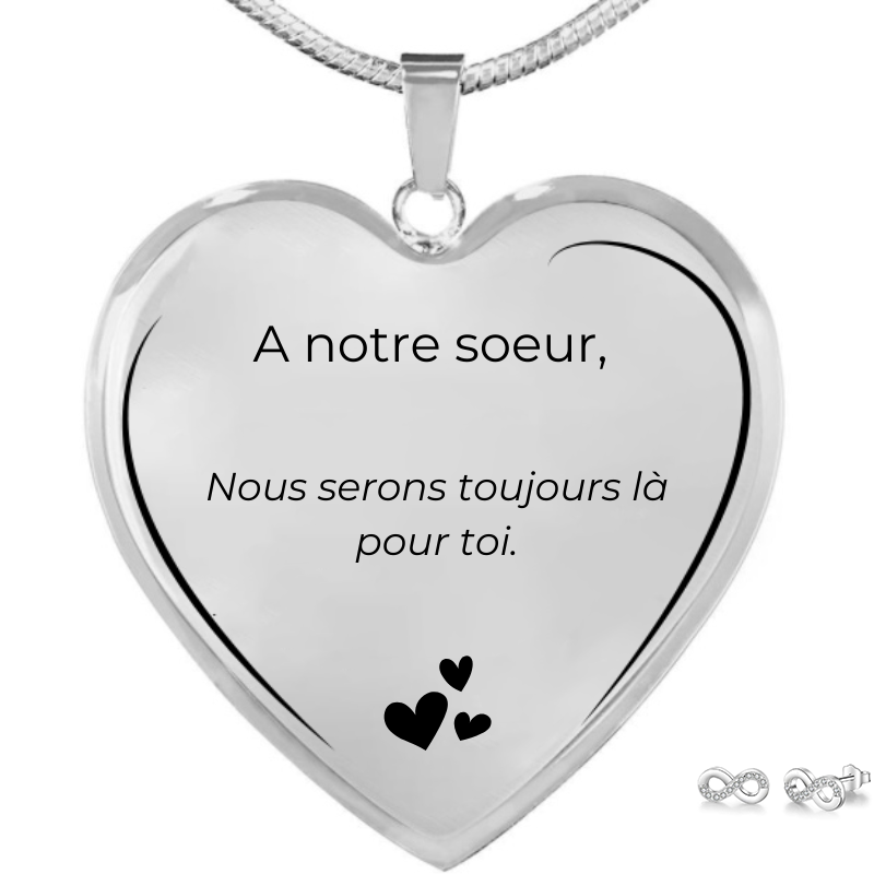 Collier Cœur Sœur A personnaliser