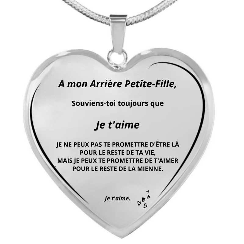 Collier Coeur "A mon Arrière-Petite-Fille"