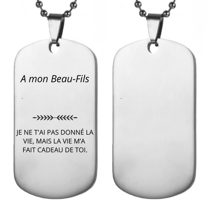 Collier A Mon Beau-Fils Personnalisé A Personnaliser