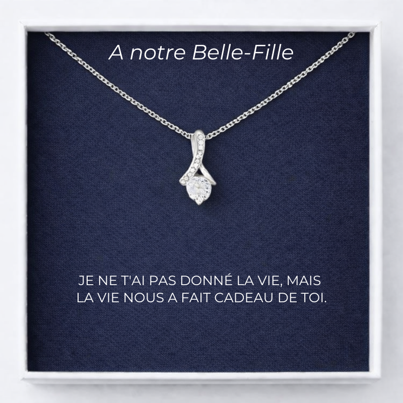 Collier A ma Belle-Fille Chance + Carte A Ma Belle-Fille Personnalisée Notre Belle-Fille - Les Bijoux de Marilou