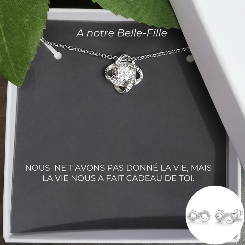 Collier A Ma Belle-Fille Trèfle + Carte A Ma Belle Fille Personnalisée Notre belle-fille - Les Bijoux de Marilou
