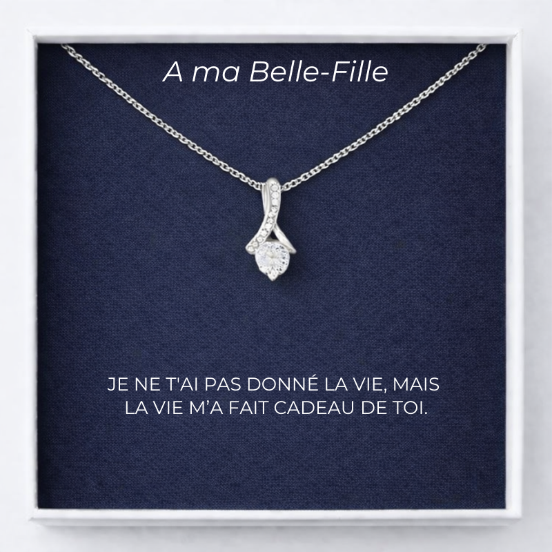 Collier A ma Belle-Fille Chance + Carte A Ma Belle-Fille Personnalisée Ma Belle-Fille - Les Bijoux de Marilou