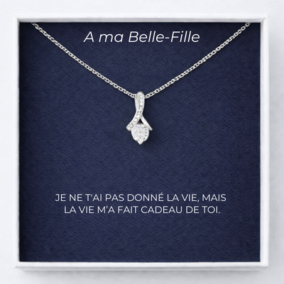 Collier A ma Belle-Fille Chance + Carte A Ma Belle-Fille Personnalisée