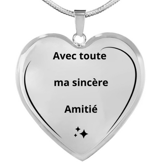 Collier Amie Personnalisé "Avec toute ma sincère Amitié"