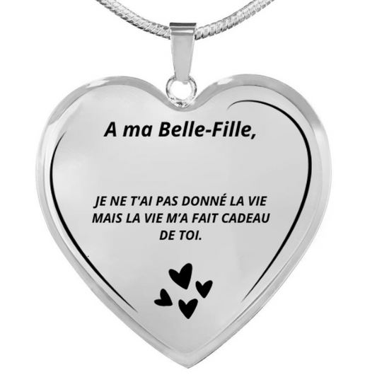 Collier Coeur A ma Belle Fille Gravé
