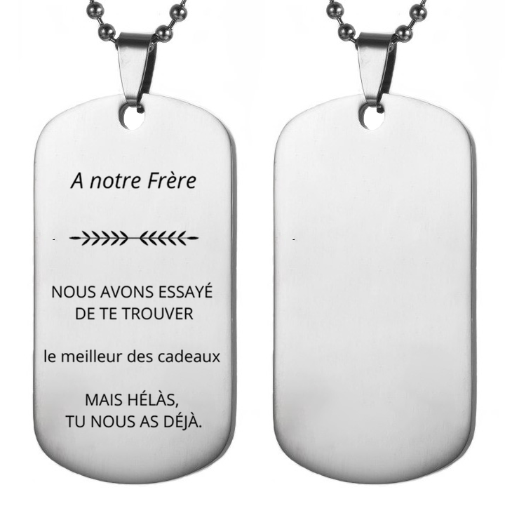 Collier Frère A Notre Frère  Personnalisé