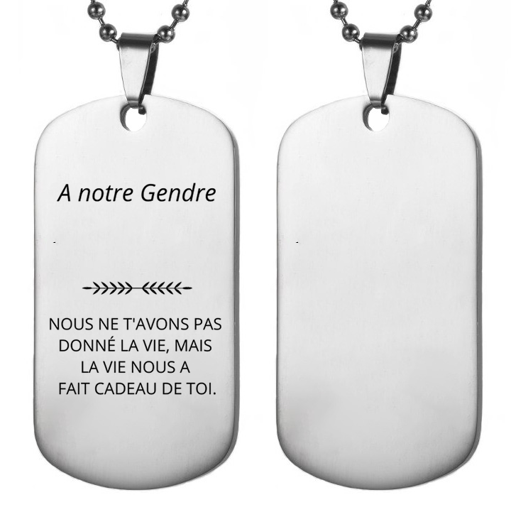 Collier Gendre Personnalisé A Notre Gendre A Personnaliser